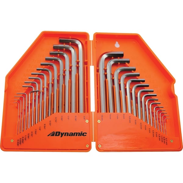 Tools 30 Piece SAE & Metric Hex Key Set, .028" - 3/8" & .7mm - 10mm